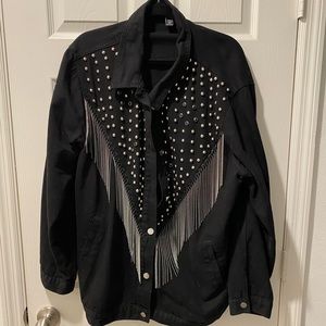 Black Jean Tassel Jacket